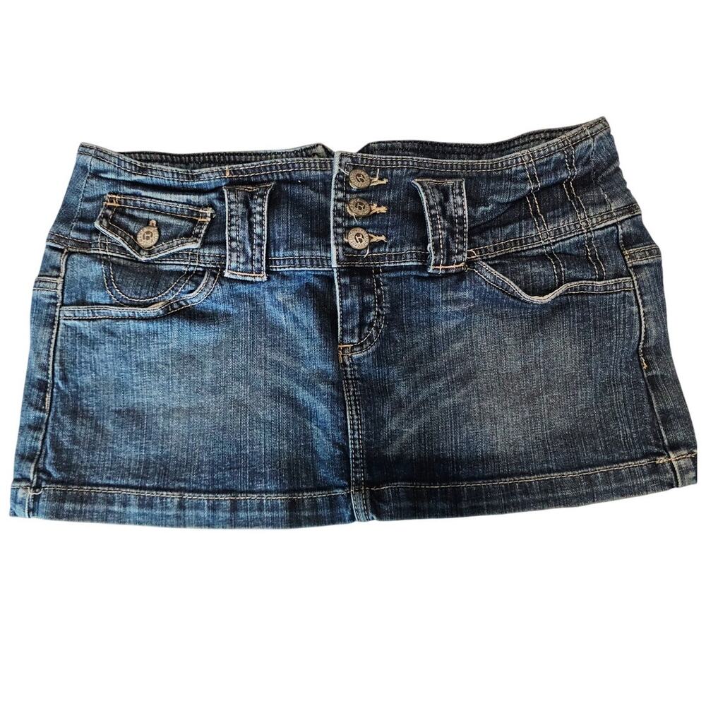 Vintage Y2K Refuge low rise denim micro mini skirt Women's Junior 11 Bratz 4219